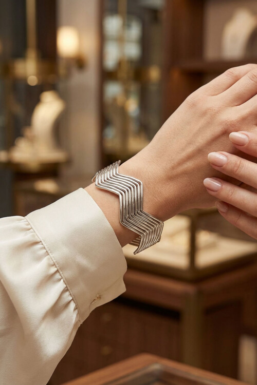 Kalın Kelepçe Bilezik Ayarlanabilir Bileklik Unisex Gold Kadın Kelepçe BCYJ-251041