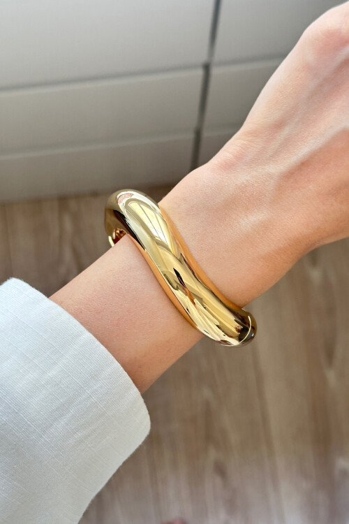 Kalın Kelepçe Bilezik Ayarlanabilir Bileklik Unisex Gold Kadın Kelepçe BCYJ-251041