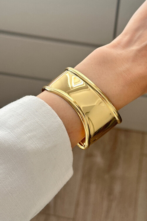 Kalın Kelepçe Bilezik Ayarlanabilir Bileklik Unisex Gold Kadın Kelepçe BCYJ-251041