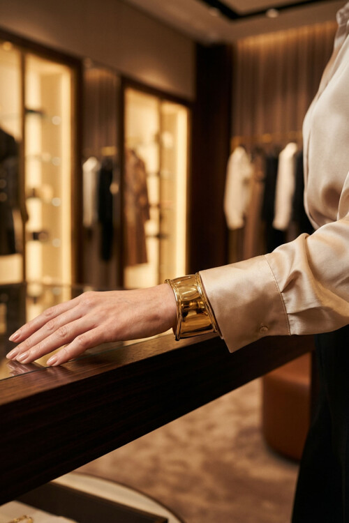 Kalın Kelepçe Bilezik Ayarlanabilir Bileklik Unisex Gold Kadın Kelepçe BCYJ-251041