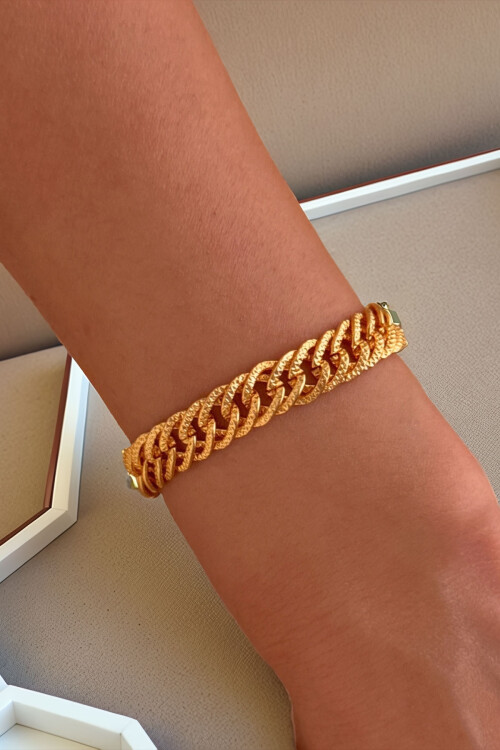 Kuyumcu Model Samanyolu Kadın Gold Zincir Bileklik BCYJ-251008