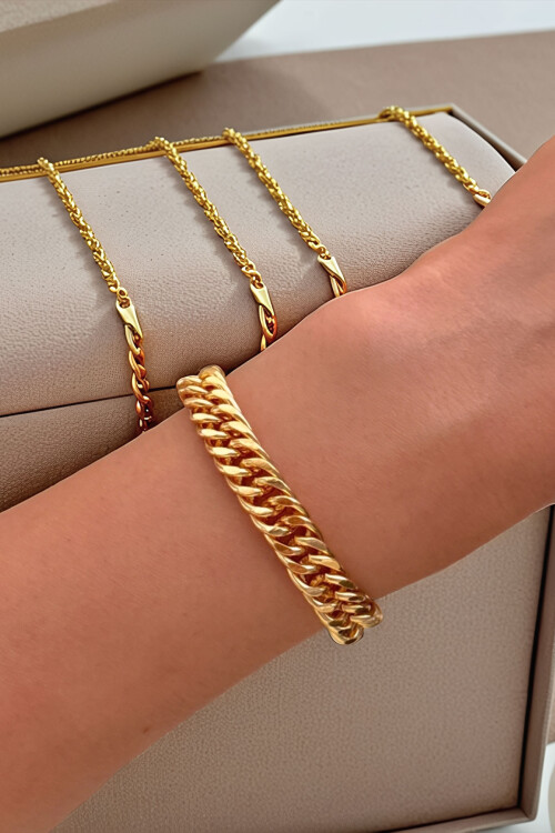 Kuyumcu Model Samanyolu Kadın Gold Zincir Bileklik BCYJ-251008