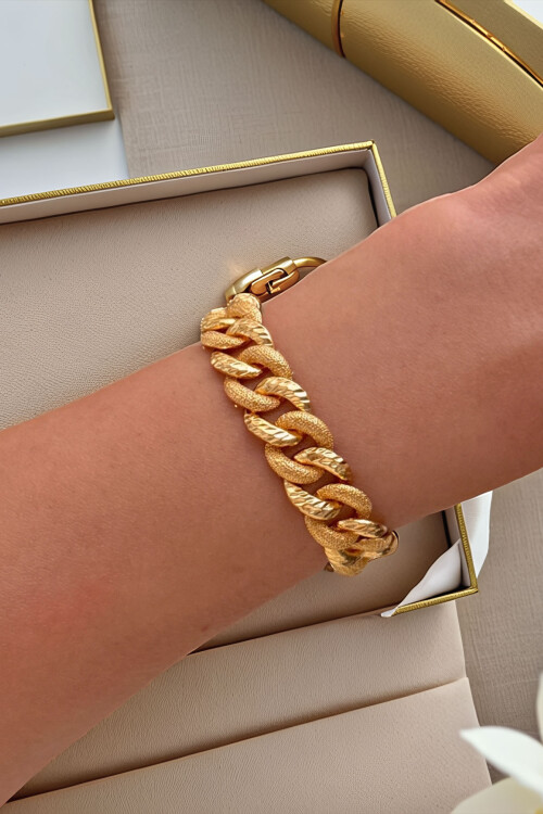 Kuyumcu Model Samanyolu Kadın Gold Zincir Bileklik BCYJ-251008