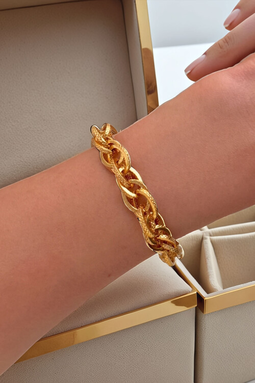 Kuyumcu Model Zincir Gold Kadın Bileklik BCYJ-251007