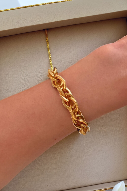 Kuyumcu Model Zincir Gold Kadın Bileklik BCYJ-251007