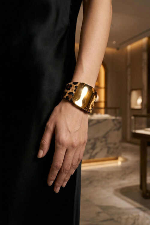 Leopar Desenli Bileklik Kadın Bilezik BCYJ-251043