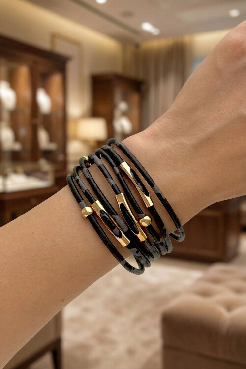 Leopar Desenli Bileklik Kadın Bilezik BCYJ-251043