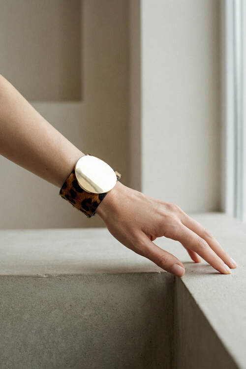 Leopar Desenli Bileklik Kadın Bilezik BCYJ-251043