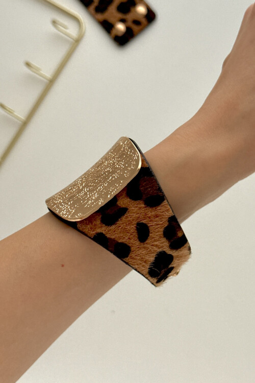 Leopar Desenli Bileklik Kadın Bilezik BCYJ-251043