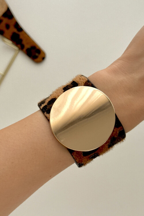 Leopar Desenli Bileklik Kadın Bilezik BCYJ-251043