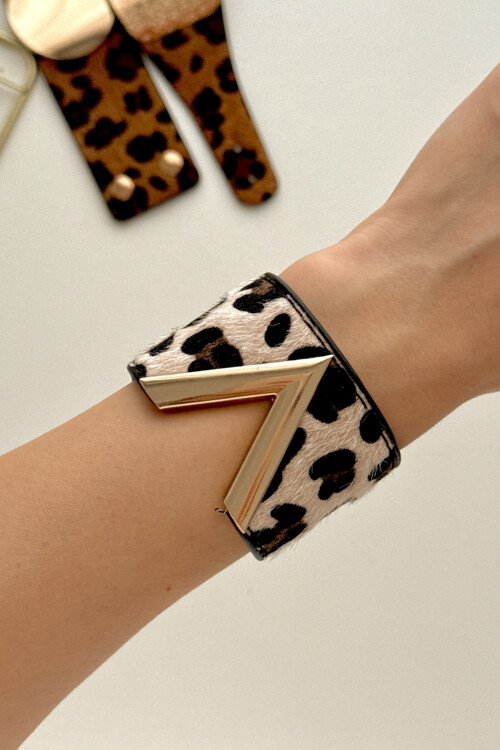 Leopar Desenli Bileklik Kadın Bilezik BCYJ-251043