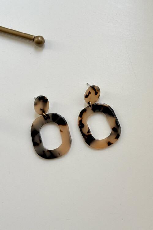 Leopar Desenli Kadın Sallantılı Küpe BCYJ-251033