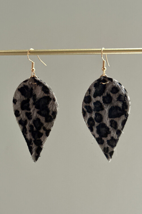 Leopar Desenli Kadın Sallantılı Küpe BCYJ-251033