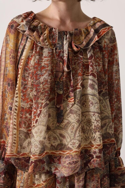 Multi Desenli Kat Kat Mini Elbise BCRY-261274