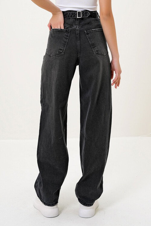 Siyah Yüksek Bel Baggy Balloon Jean BCHNW-251172