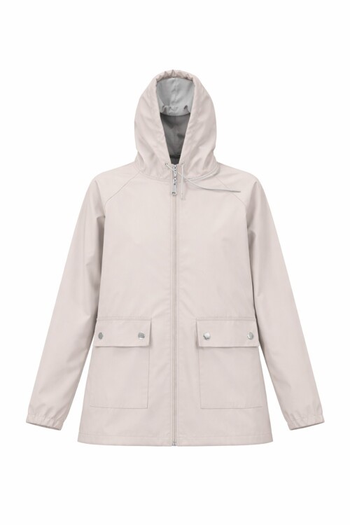 Taş Kapüşonlu Fermuarlı Çift Cepli Yağmurluk Ceket BCHNV-261269