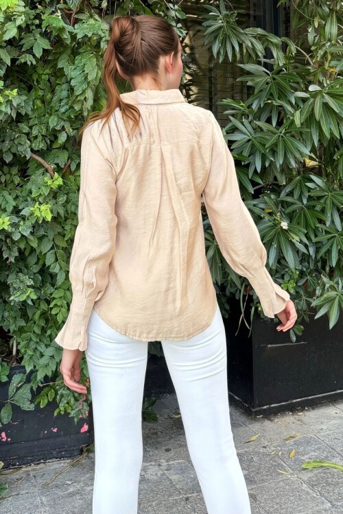 Vizon Oversize Uzun Kollu Gömlek