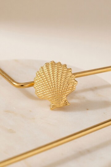 Gold Mini İstiridye Kabul Tasarım Küpe