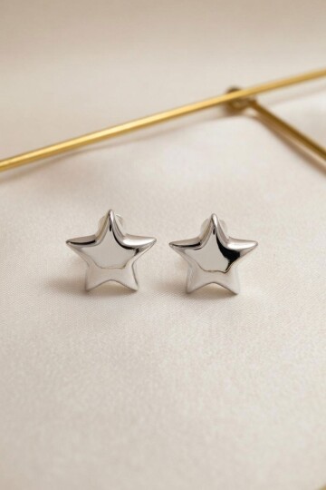 Silver Mini Yıldız Küpe