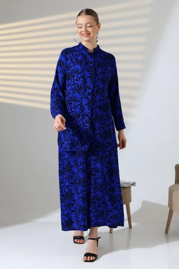 Saks Hakim Yaka Gömlek Ve Rahat Kesim Pantolon Dokuma Alt Üst Takım BCVL-25V053