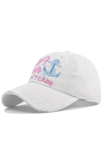 Beyaz Yıkamalı Nakışlı Kep BCNSV-2514544