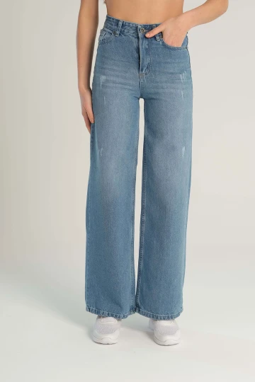 Mavi Geniş Kalıp Denım Pantolon BCBSK-25700-KT0045