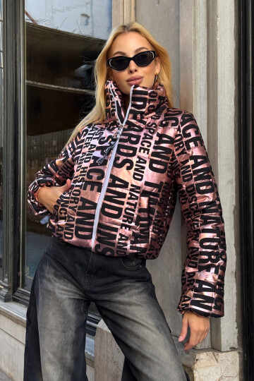 Pudra Yazılı Şişme Mont BCVL-25N031