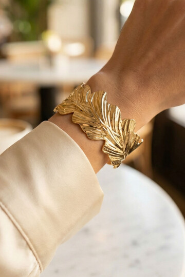 316L Çelik Kalın Kelepçe Bileklik Kadın Bilezik Ayarlanabilir Kelepçe BCYJ-251028