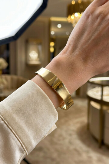 316L Çelik Kalın Kelepçe Bilezik Kadın Bileklik BCYJ-251046