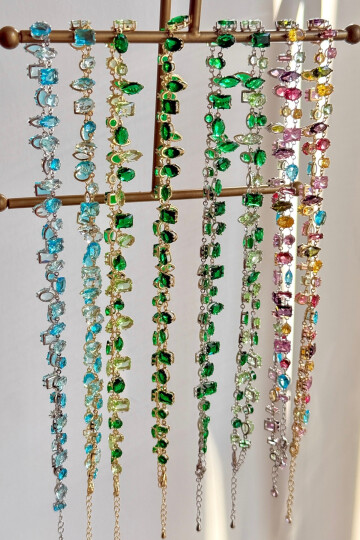 Çelik Dönmeyen Gema Kolye Zirkon Taşlı Kadın Kolye BCYJ-251045