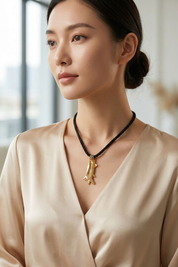 Çelik Uçlu Hasır İpli Kolye BCYJ-251049