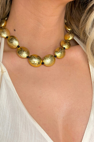 Kadın Modern Tasarım Zincir Parlak Asimetrik Boncuk Tam Tur Kadın Kolye BCYJ-251023