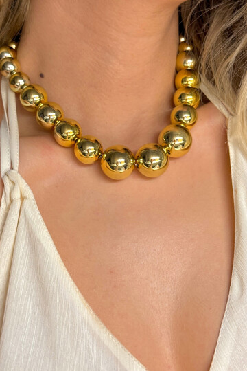 Kadın Modern Tasarım Zincir Parlak Asimetrik Boncuk Tam Tur Kadın Kolye BCYJ-251023