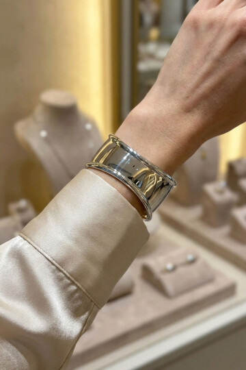 Kalın Kelepçe Bilezik Ayarlanabilir Bileklik Unisex Silver Kadın Kelepçe BCYJ-251041