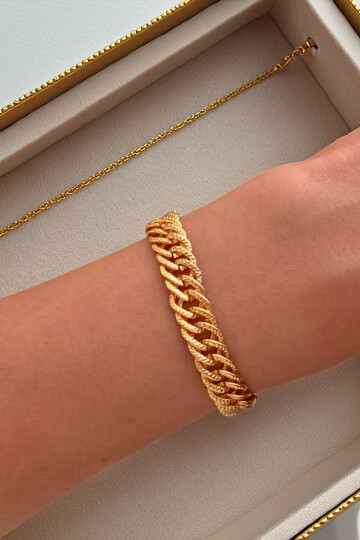 Kuyumcu Model Samanyolu Kadın Gold Zincir Bileklik BCYJ-251008