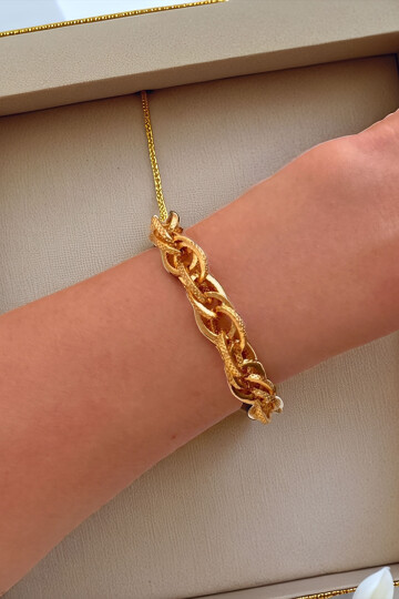 Kuyumcu Model Zincir Gold Kadın Bileklik BCYJ-251007