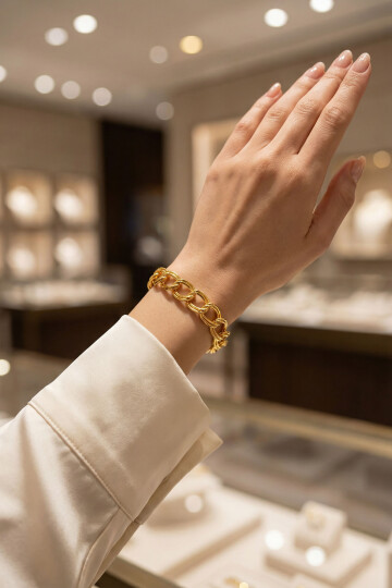 Kuyumcu Model Zincir Gold Kadın Bileklik BCYJ-251007