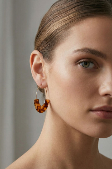 Leopar Desenli Akrilik Sallantılı Kadın Küpe BCYJ-251030