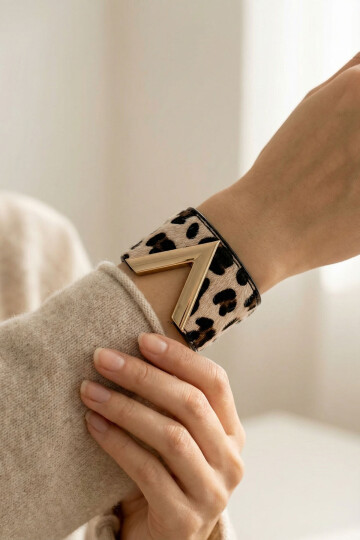 Leopar Desenli Bileklik Kadın Bilezik BCYJ-251043