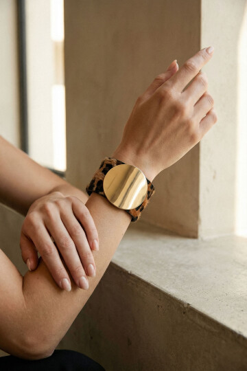 Leopar Desenli Bileklik Kadın Bilezik BCYJ-251043