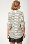 Beyaz Puantiyeli Salaş Gömlek