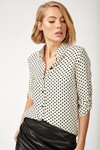 Beyaz Puantiyeli Salaş Gömlek