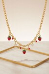 Gold Çilek Figürlü Charm Kolye
