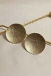 Gold Dokulu Oval Küpe