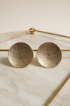 Gold Dokulu Oval Küpe