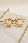 Gold Güneş Tasarımlı Oval Küpe