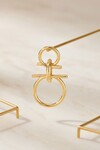 Gold İç İçe Halka Tasarımlı Küpe