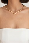 Gold Özel Kesimli Tasma Choker Kolye