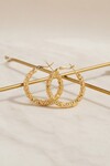 Gold Taşlı Halka Küpe