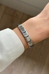 Metalik Italyan Charm Yazısız Bileklik Paslanmaz Çelik Bileklik Silver Unisex Mix